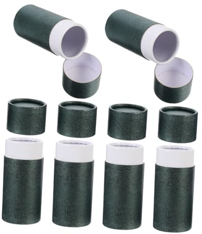 MUELODSIC Set da 6 Scatole Cilindriche in Cartone per Bottiglie Olio Essenziale 30 Ml Tubi Rotondi in Carta Resistente per Imballaggi Cosmetici e Conservazione Confezioni Regalo
