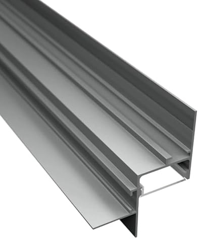 ALU Profil 2m Leiste SCHATTENFUGE in Silber Schiene Rigips für Led Streifen (2m Profil inkl. Abdeckung Matt)