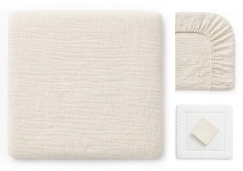 Fodera per fasciatoio 100% cotone mussola per fasciatoio 85 x 75 cm e 75 x 75 cm – morbido rivestimento per wickeeper, traspirante e lavabile, crema