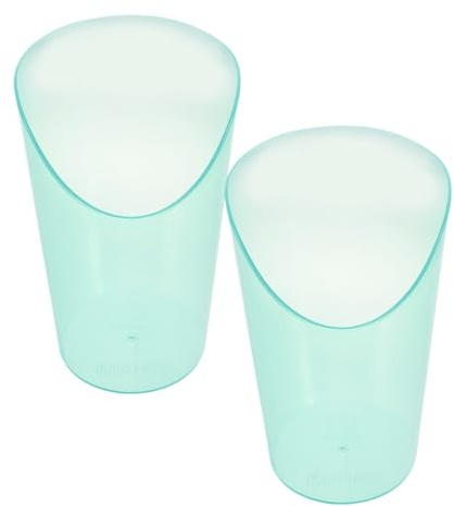 HINTRMENT Feeding Cup for Elderly 2pcs 250ml Non-spill Tilt Sip Mug Patient Care Disabled Drinking Beaker for Bedridden Adults