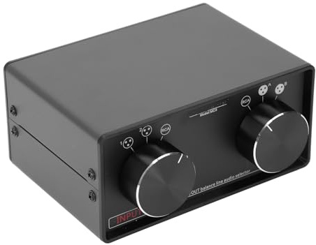 Socobeta Convertidor Estéreo Pasivo 3 en 3 Salidas, Interruptor de Sonido XLR con Reducción de Ruido para Usuarios de Amplificadores de Potencia