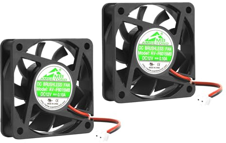 2-Pack 60 mm x 60 mm x 15 mm 6015 Lüfter mit Kugellager, bürstenlos, 12 V Gleichstrom, 2-pin