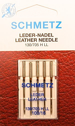 SCHMETZ Lot de 5 aiguilles à coudre en cuir 130/705 H-LL Épaisseur 100/16