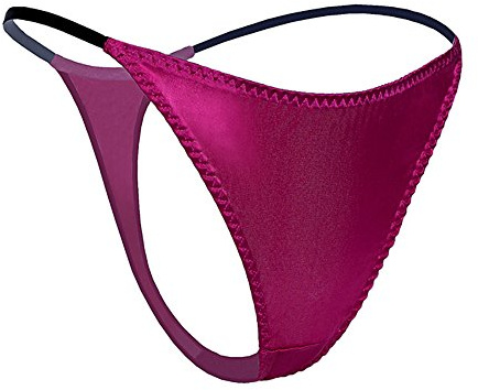 SilRiver Culotte String Femme en Satin de Soie – Coupe Seconde Peau pour Un Confort Longue Durée et Lingerie Douce (Rose Violet, XL)