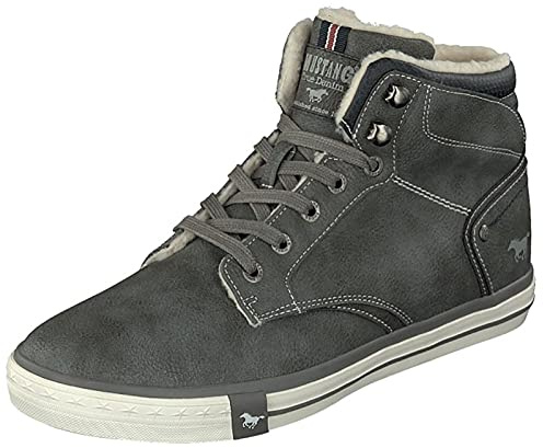 MUSTANG Herren Warmfutter Stiefelette High Top Sneaker 4072-602, Größe:43 EU, Farbe:Grau