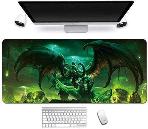 Mauspad World of Warcraft Anime Mauspad Gemütlich Mousepad 900x400mm Mikrofaser Verbessert Geschwindigkeit und Präzision, rutschfest Gummierte Unterseite Waschbar Verschleißfest,Für Desktop PC, S
