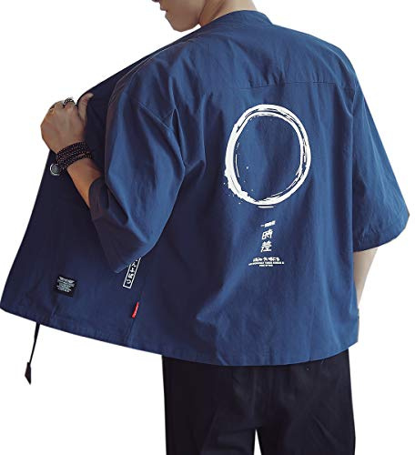 Seidarise Kimono da uomo, abbigliamento tradizionale giapponese, cardigan da uomo, giacca noragi, cappotto yukata haori, X-Large