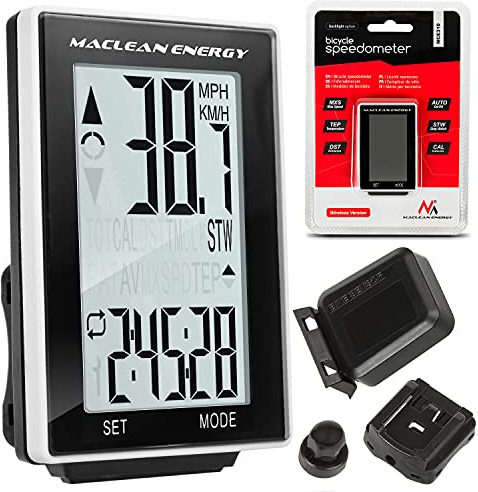 Maclean MCE310 16 in 1 Fahrradcomputer Fahrrad Computer Tacho Kilometerzähler Tachometer Digital Biketacho (Kabellos)