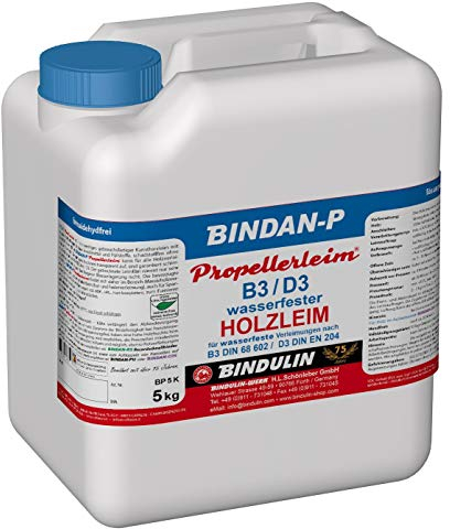 Bindan-P Propellerleim Holzleim inklusive 1 Leimspachtel, Pinsel von E-Com24 und Microfasertuch zum nachwischen (10 Kg)