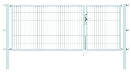 Alberts 646530 Doppeltor Flexo mit Zubehör | verschiedene Breiten und Höhen | feuerverzinkt | Breite 100 + 200 cm | Höhe 120 cm