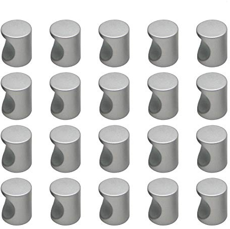 MOROBOR Zylindrische Einlochgriffe, Aluminium-Legierung, zylindrische Möbelgriffe, Einzelloch-Metallgriffe für Schubladen und Schränke, mattes Silber, 34 Stück