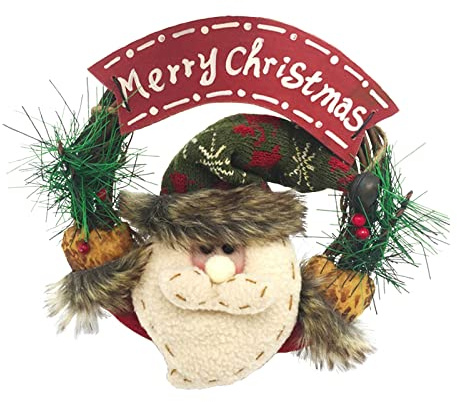 LAPENO Julkrans, rotting, dörrkrans, dekoration, konstgjord jultomte, ytterdörr, dekoration, 23 cm, hängande flätad krans, jul, Wreath, gäller för juldekoration dörr, öppen spis, fönster, väggornament