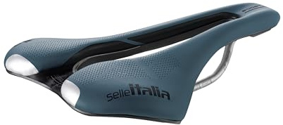 Selle Italia SLR Boost Gravel TI 316 Superflow – Gravel-Fahrradsattel, bequemes Rennrad aus Gel, Superflow-Loch, Hi-Viz-Einsätze