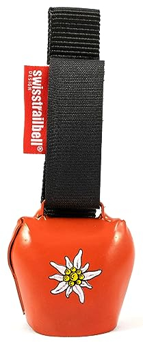 swisstrailbell® Edition rot mit Edelweiß, Fahrradklingel, Trailbell, Signalglocke
