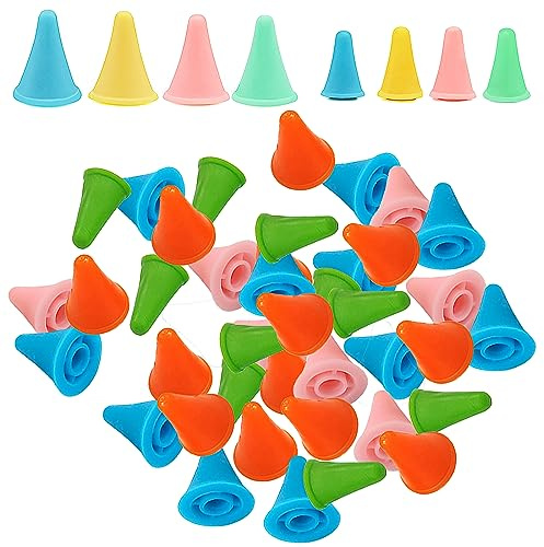 50 Stück Bunte Stricknadeln Punktschutz YUNYAN Gummi Nadelstopper für Stricknadeln Stricknadel Punkt Protektoren Nadelspitzenstopper zum Stricken Strick zubehör 2 Größen (Zufällige Farbe)