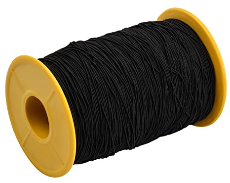 Wisebom Elastisch Faden, 0.5mmx320m Gummikordel Stretch Fabric Crafting Beading Cord Faden für Armbändern, Halsketten, Schmuck Herstellung und DIY (Schwarz)