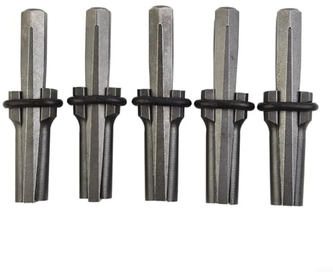 CWOQOCW 5 Set 9/16 Zoll Steckkeile Federscheiben Felsstein Splitter Handwerkzeuge, 14 mm robuster Keil und Federscheiben zum Spalten von harten Steinen, Felsen, Granit, Beton