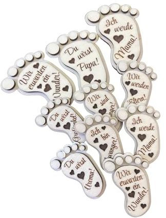 Du wirst Großonkel! | Verkündung Schwangerschaft Kühlschrankmagnet Holz Kleiner Babyfuß mit Gravur Ankündigung Baby Nachwuchs Überraschung Geschenkidee (50x35mm)