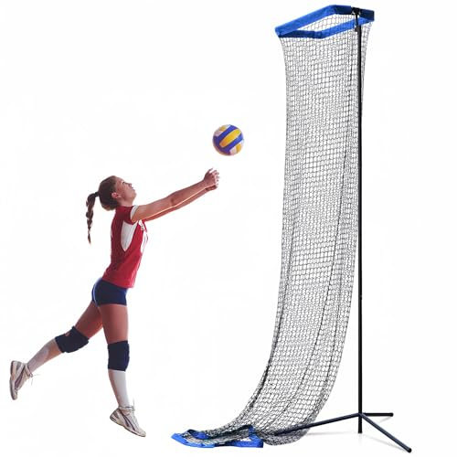 Creproly Volleyballnetz, Setter-Trainernetz, Volleyball-Trainingsgerät, Volleyball-Übungsausrüstung, Metall, Schwarz, Höhen- und Winkelverstellung für Innen- und Außen-Setter-Übung