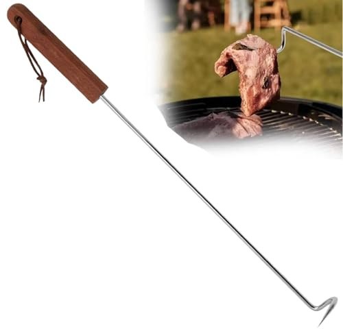 Bbq Pigtail – Pelle à viande avec pointe tranchante en forme de queue de cochon – Hachoir à viande en acier inoxydable pour bœuf haché – Crochet pour griller, fumer, retourner les légumes, la viande