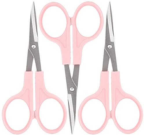 3 kleine Bastelscheren, Näh- und Stickscheren, gebogene Schere, Mini-Schere zum Schneiden von Bastelfäden und Handarbeitsgarn