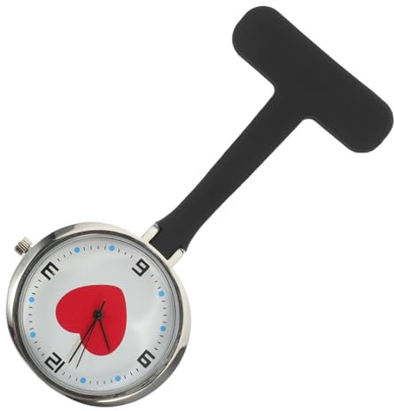 TENDYCOCO Schwesterntisch Krankenschwestern Hängen Uhr Schwesternuhr Zum Anklemmen Schwesternuhr Mit Hängendem Revers Krankenschwester Uhr Hängende Schwesternuhren Bling Uhr Black Kieselgel