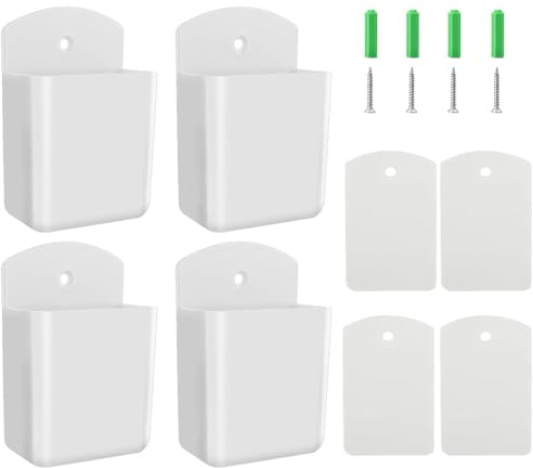 Soporte Para Mando A Distancia, 4 Soporte Adhesivo Blanco Para Control Remoto, Organizador Mando A Distancia, Mando A Distancia Soporte De Pared, Para Control, Cepillo, Remoto, Teléfono Móvil, Lápiz