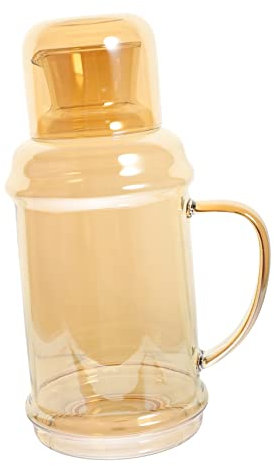 PRETYZOOM Botella De Agua Fría Hogar Jarra De Agua De Vintage Recipiente De Vidrio Para Té Helado y Bebidas Mesita De Noche