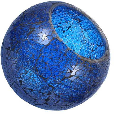 OSALADI Vintage Mosaic Glass Lampshade Small Wall Light Shade and Desk Lamp Shade Gem Blue Retro Lamp Cover for Home Office Decor