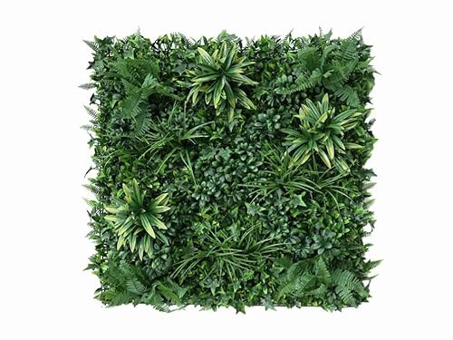 Easydeko Vegetation Grober Blätterjungle Pflanzenwand – 100x100cm - 1 Stück - Dschungel Künstliche Hecke mit Blickdichte Rückseite, Jungle Künstliche Pflanzenwand, Kunsthecke für den Innenbereich