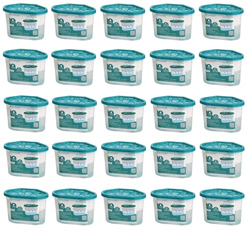 Crystals Dehumidifier 500ml Pack of 25 Condensation Remover Moisture Absorber Dehumidifiers for Damp, Mould, Moisture in Home, Kitchen, Bedroom, Caravan, Office, Garage, Bathroom, Basement
