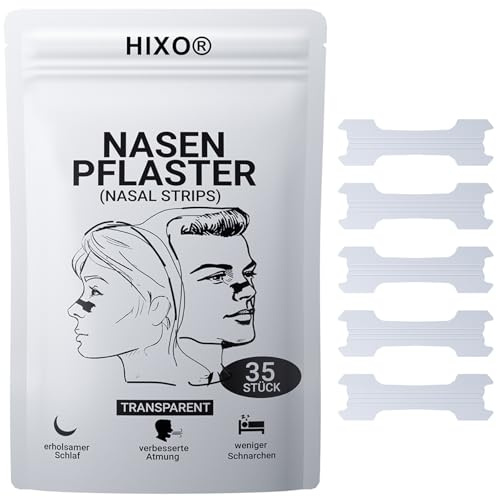35x Nasenpflaster Premium gegen Schnarchen | Transparent & Hautfreundlich | Anti Schnarch Nasenstrips für besseren Schlaf, freie Atmung & Sport – wirkstofffrei