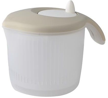 Biesse P636/17, centrifuga per insalata, erbe aromatiche, verdure... centrifuga facile e veloce, piccola dimensione ingombro mini, plastica, colore beige, 3l