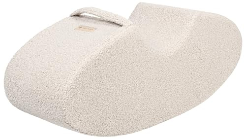 Velinda Kinderwippe Schaukelwippe Schaukelstuhl Schaumstoff-Wippe Wippschaukel Bouclé (Farbe: cappuccinofarben)