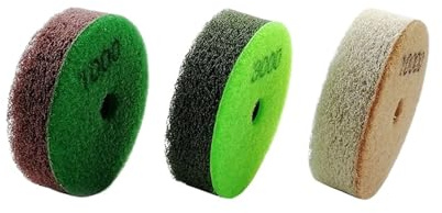 3 Pezzi/Confezione da 80 mm/3 Pollici di Diametro, Disco abrasivo in Spugna for lucidatura di Pietre morbide, Marmo e Pietre Artificiali(3pcs Grit 3000)