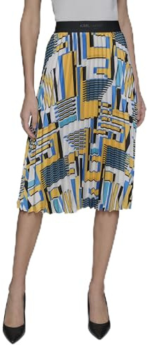 KARL LAGERFELD Paris Women's Sportswear Skirt, Soft White/French Blue Multi, Small