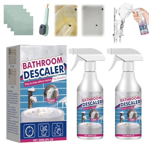 2025 Limpiador desincrustante en espuma para baño, limpiador de baño en espuma sin enjuague, espray de multiusos para inodoro, grifo, lavabo, bañera y vidrio, brillo sin marcas (2)