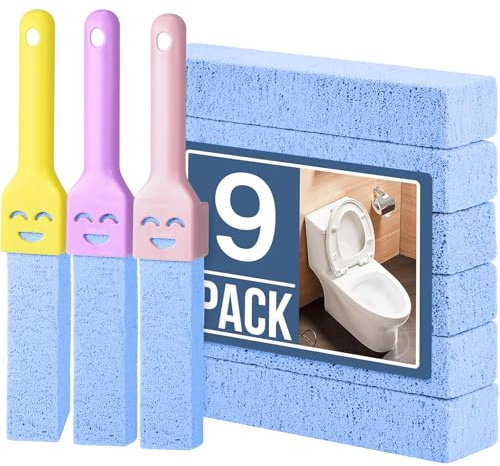 9 Pièces Pierre Ponce, Pierre Ponce Toilette avec 3 Poignée, Brosse de Nettoyage en Pierre Ponces, Pierres Ponce WC, pour Nettoyer Les Toilettes, Les Cuisines, Soins des Pied