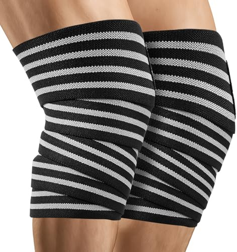 JLFDLLYYZQ 2 PCS 180cm Fasce Per Ginocchia Palestra, Elastica Ginocchiere Per Squat, Ginocchiere Palestra, Fascia Ginocchio Per Squat, Powerlifting, Bodybuilding