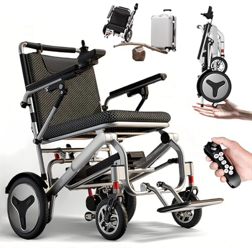 ZQHQKJ Elektrorollstuhl faltbar leicht, 14.9 kg, 50 km Reichweite, 30Ah Akku, 150 kg Tragkraft, Rollstuhl elektrisch tragbar für Senioren & Erwachsene, ideal für Wohnung & unterwegs,20Ah