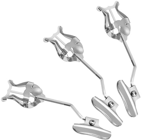 OSALADI Trompeten und Posaunen Notenhalter 3er Pack Metall mit festem Klemmclip für Musiknoten bei Marschparaden und Konzertbühnen in Silber