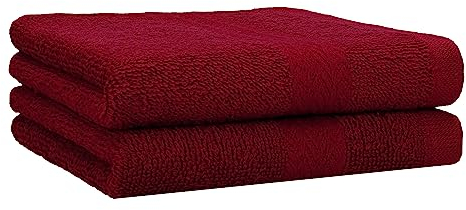 Betz 2-TLG. Handtuch-Set Premium 100% Baumwolle 2 Handtücher 50x100 cm Farbe dunkelrot