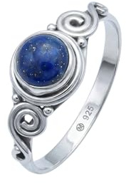 mantraroma Bague femme argent avec pierre précieuse Lapis Lazuli bleu insolite ludique