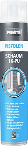 Primaster Pistolen Schaum 1K-PU 750ml Montage- Füll- Dämm- Klebschaum Wasserfest