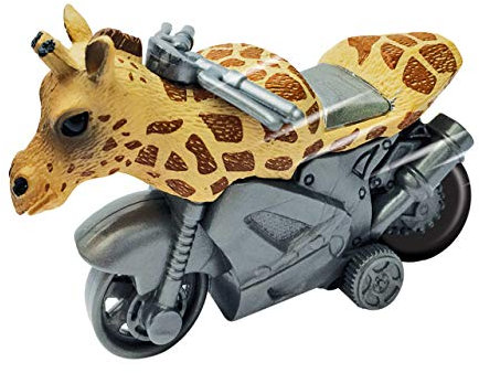 Deluxebase Wilde Reiter - Giraffe Reibung trieb Spielzeugmotorräder mit kühlen Tierreitern, große Giraffenspielwaren für Jungen und Mädchen an.