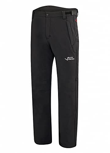 Black Crevice Pantaloni Softshell da Uomo Escursionismo, Nero/Bianco, 5XL