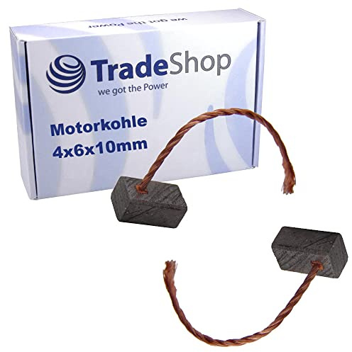 2x Trade-Shop Motorkohlen/Kohlebürsten/Schleifkohlen 4 x 6 x 10mm 12-24V für verschiedene KFZ-Motoren Rolltor Garagentor Antriebe Lichtmaschine