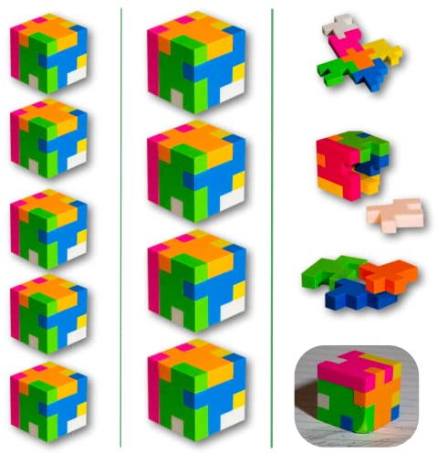 9x Radiergummi Würfelpuzzle, Mitgebsel Kindergeburtstag, Kinder Partygeschenk für Tomobola als Mitgebsel Set kleine Geschenke für Kinder und Kindergeburtstag Gastgeschenke - 9 Stück - RiyeoTree