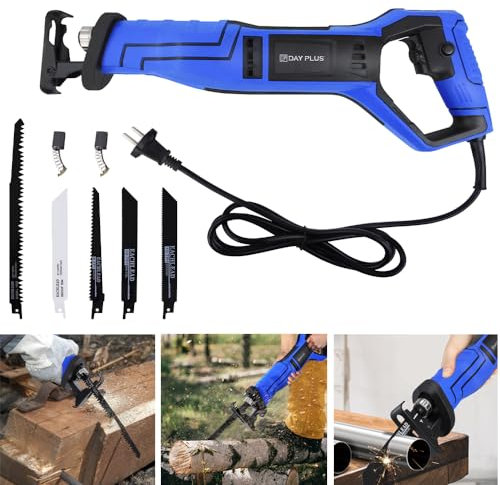 Professional Reciprocating Saw with 5 Saw Blades, 900W Electric Saw for Wood & Metal & Aluminum, Max. 150mm Cutting Depth