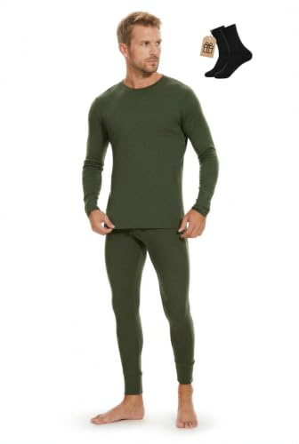 MERINNOVATION 100% Merino Unterwäsche Harren Set Leicht, Mittelgewicht, Thermounterwäsche Merinowolle, Langarm Shirt…